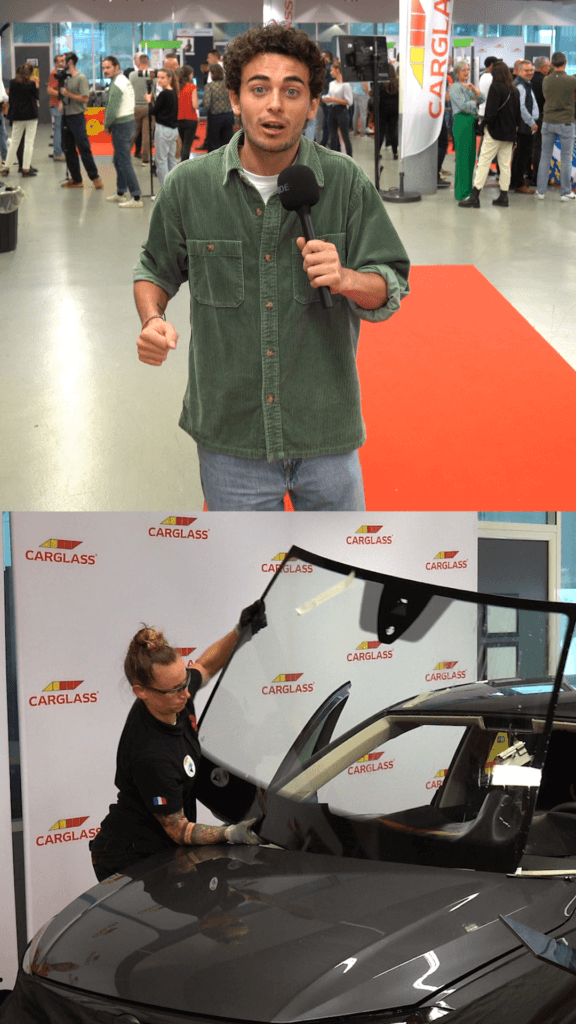 Le créateur de contenu César Culture G lors des championnats de France de remplacement de pare-brise organisé par Carglass